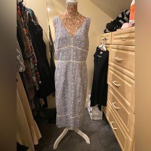Maggy London blue floral embroidered dress… fully lined.